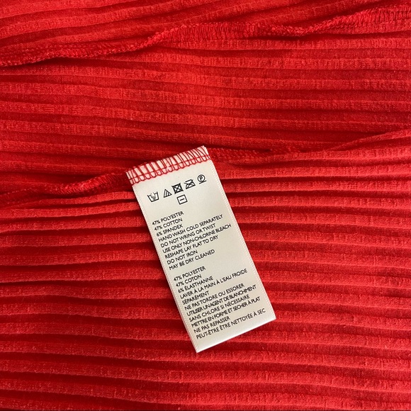 Silence + Noise Cold-Shoulder Ribbed Knit Dress Red Medium - Picture 4 of 5